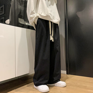 Oversized Wide Leg Pants Men Fashion Khaki White Black Casual Pants Men Streetwear Hip-hop Loose Straight Pants Mens Trousers aidase-shop